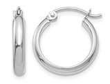 Small Hoop Earrings in 14K White Gold 1/2 Inch (2.75 mm)